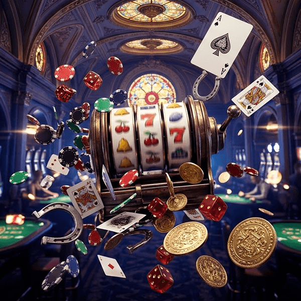 Interfaz premium de Avia Masters Casino con slots y efectos dorados
